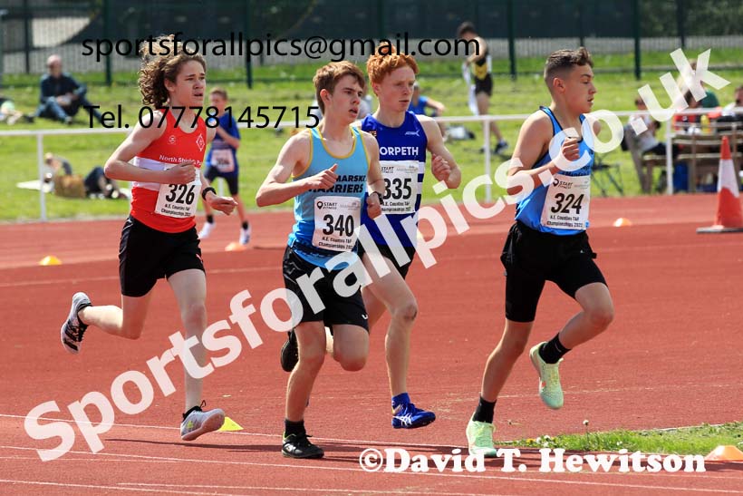 Men and Boys 1500 metres, 2022 North Eastern Track and Field Champs., Middlesbrough. David T. Hewitson/Sports for All Pics
